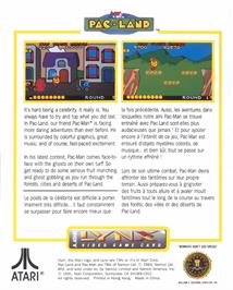 Box back cover for Pac-land on the Atari Lynx.
