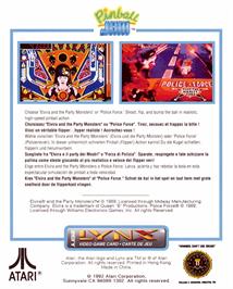 Box back cover for Pinball Jam on the Atari Lynx.