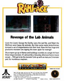 Box back cover for Rampage on the Atari Lynx.