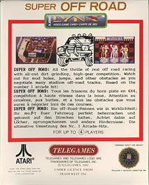 Box back cover for Super Off Road on the Atari Lynx.