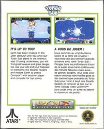 Box back cover for Turbo Sub on the Atari Lynx.