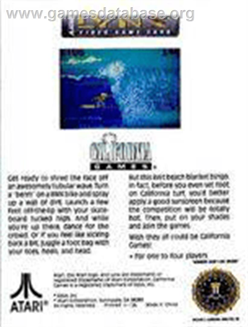 California Games - Atari Lynx - Artwork - Box Back