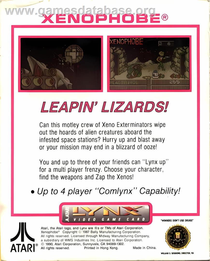 Xenophobe - Atari Lynx - Artwork - Box Back