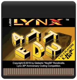 Cartridge artwork for 4Ttude on the Atari Lynx.
