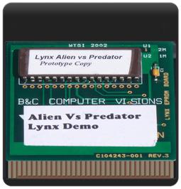 Cartridge artwork for Alien vs Predator on the Atari Lynx.