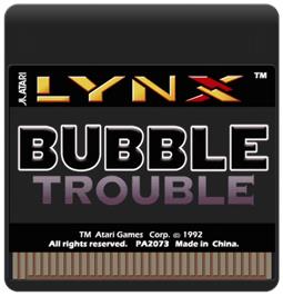 Cartridge artwork for Bubble Trouble on the Atari Lynx.