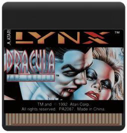 Cartridge artwork for Dracula The Undead on the Atari Lynx.