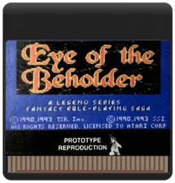 Cartridge artwork for Eye Of The Beholder on the Atari Lynx.