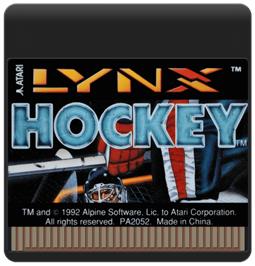 Cartridge artwork for Hockey on the Atari Lynx.