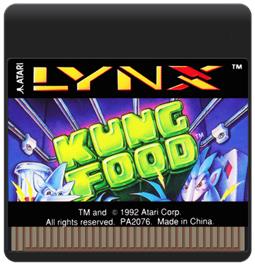 Cartridge artwork for Kung Food on the Atari Lynx.