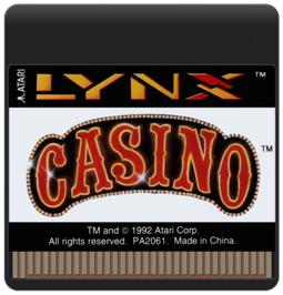 Cartridge artwork for Lynx Casino on the Atari Lynx.