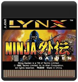 Cartridge artwork for Ninja Gaiden on the Atari Lynx.