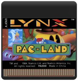 Cartridge artwork for Pac-land on the Atari Lynx.