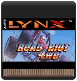 Cartridge artwork for Road Riot 4wd on the Atari Lynx.