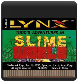 Cartridge artwork for Todd's Adventures In Slime World on the Atari Lynx.