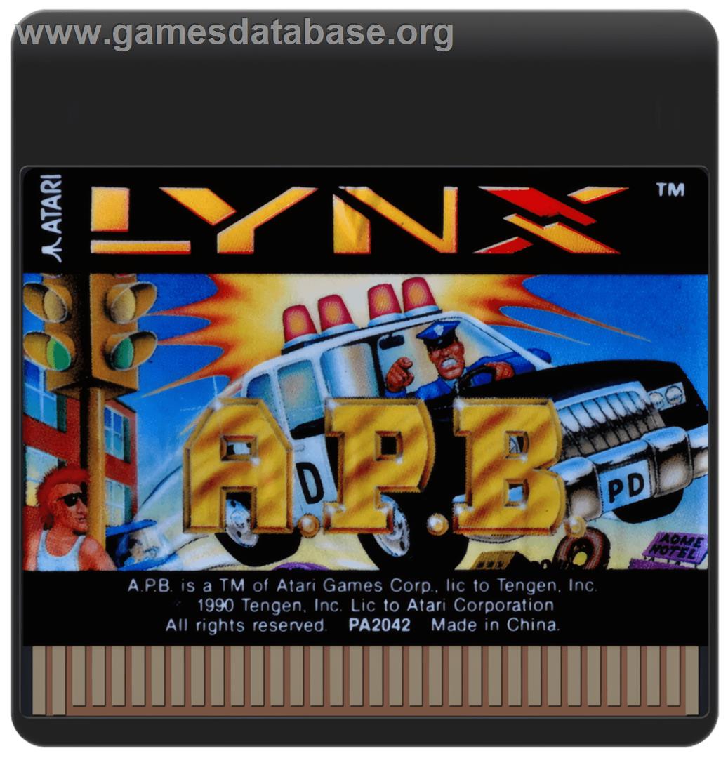 Apb - Atari Lynx - Artwork - Cartridge