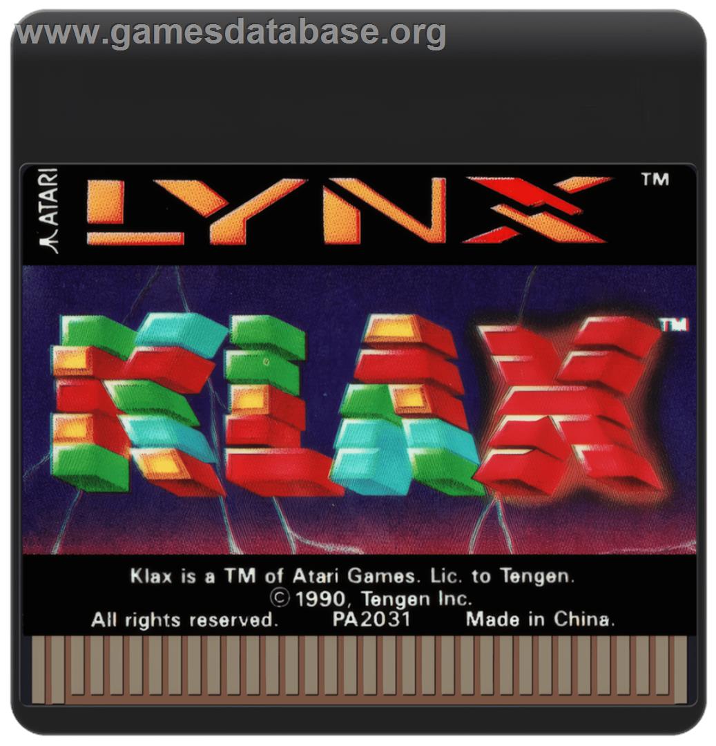 Klax - Atari Lynx - Artwork - Cartridge