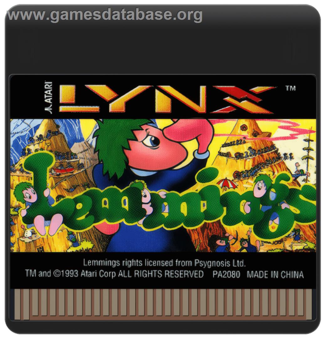 Lemmings - Atari Lynx - Artwork - Cartridge