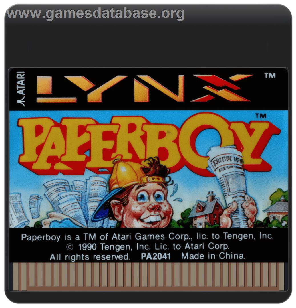 Paperboy - Atari Lynx - Artwork - Cartridge