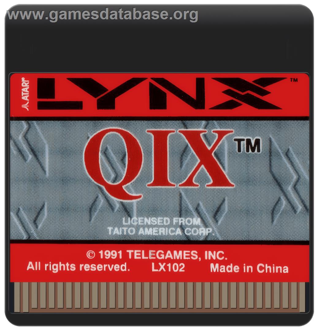 Qix - Atari Lynx - Artwork - Cartridge
