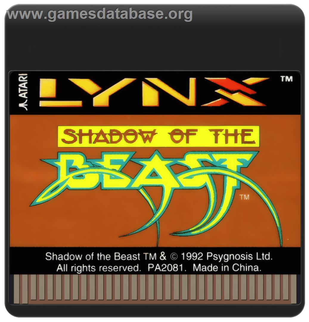 Shadow Of The Beast - Atari Lynx - Artwork - Cartridge