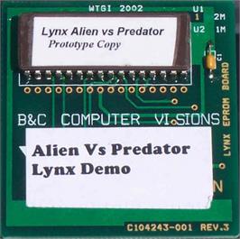 Top of cartridge artwork for Alien vs Predator on the Atari Lynx.