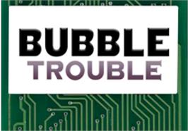 Top of cartridge artwork for Bubble Trouble on the Atari Lynx.
