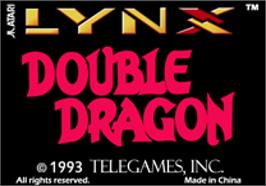 Top of cartridge artwork for Double Dragon on the Atari Lynx.
