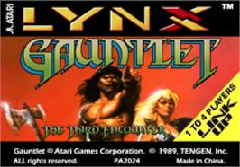 Top of cartridge artwork for Gauntlet - The Third Encounter on the Atari Lynx.