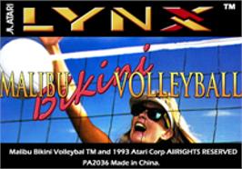 Top of cartridge artwork for Malibu Bikini Volleyball on the Atari Lynx.
