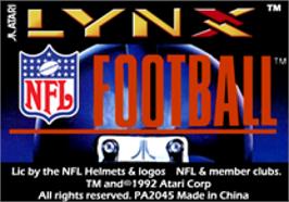 Top of cartridge artwork for NFL Football on the Atari Lynx.