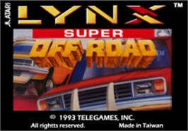 Top of cartridge artwork for Super Off Road on the Atari Lynx.