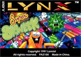 Top of cartridge artwork for Super Skweek on the Atari Lynx.