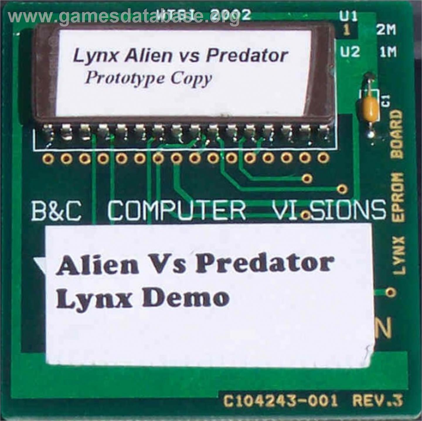 Alien vs Predator - Atari Lynx - Artwork - Cartridge Top