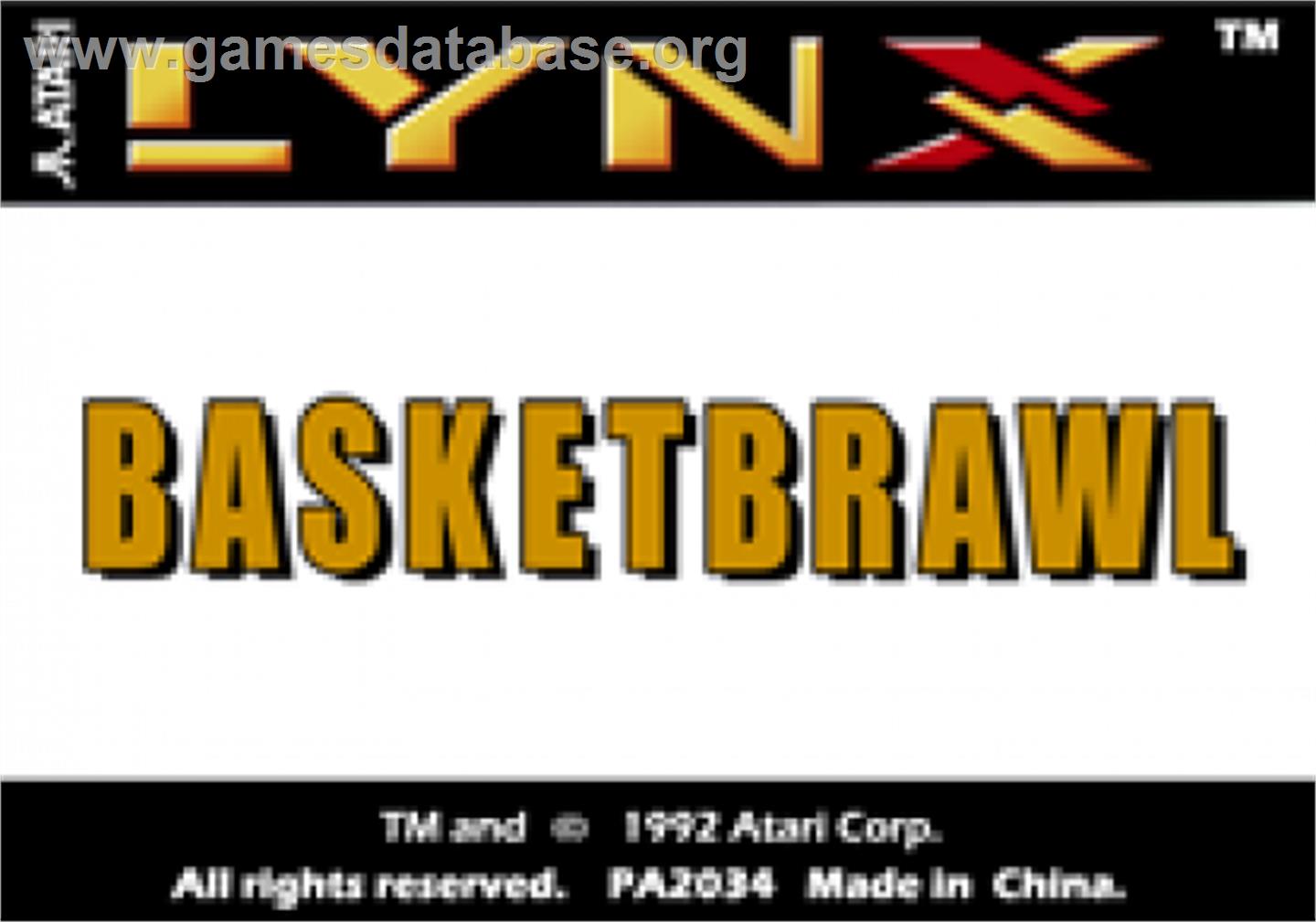 Basketbrawl - Atari Lynx - Artwork - Cartridge Top