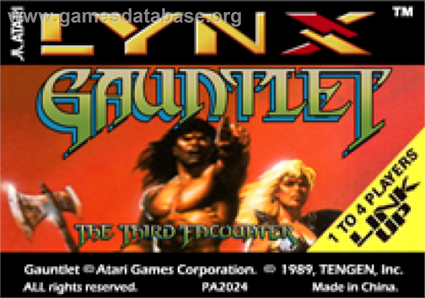 Gauntlet: The Third Encounter - Atari Lynx - Artwork - Cartridge Top