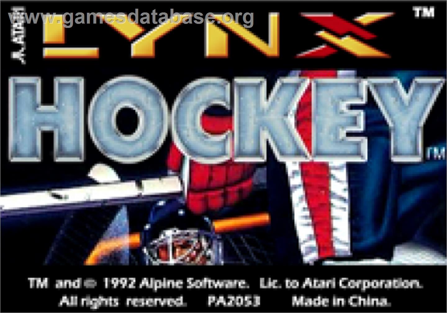 Hockey - Atari Lynx - Artwork - Cartridge Top