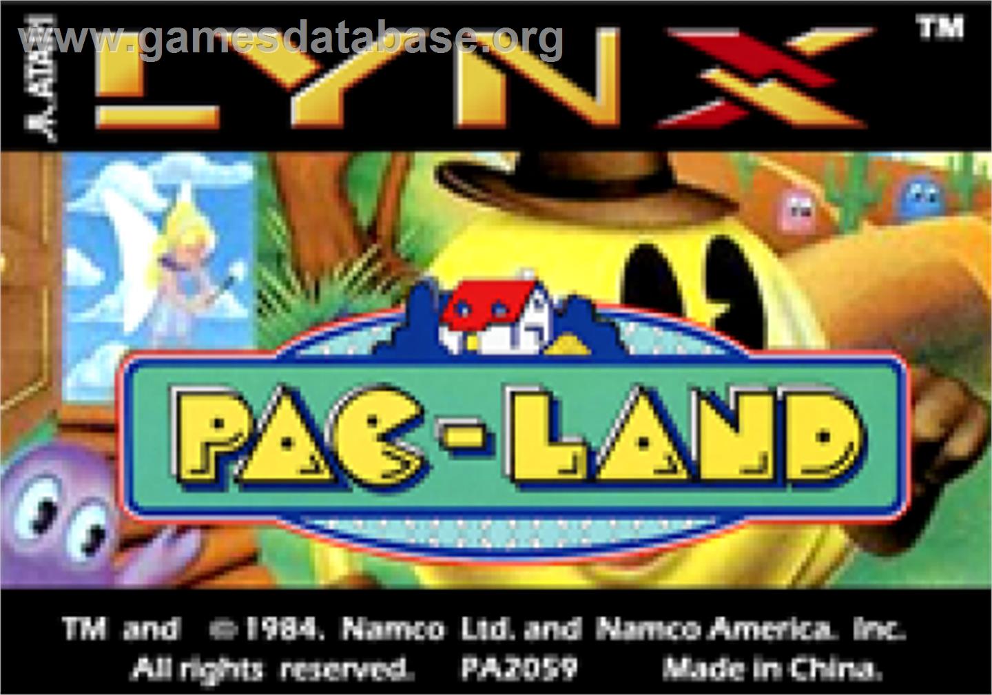 Pac-Land - Atari Lynx - Artwork - Cartridge Top