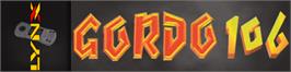 Arcade Cabinet Marquee for Gordo 106: The Mutated Lab Monkey.