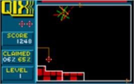 In game image of Qix on the Atari Lynx.