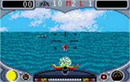 In game image of Turbo Sub on the Atari Lynx.