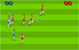 In game image of World Class Fussball/Soccer on the Atari Lynx.