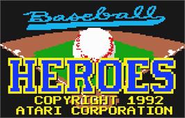 Title screen of Baseball Heroes on the Atari Lynx.