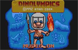 Title screen of Dinolympics on the Atari Lynx.