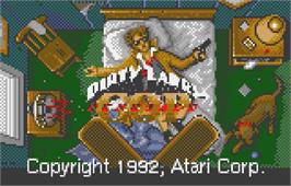 Title screen of Dirty Larry - Renegade Cop on the Atari Lynx.