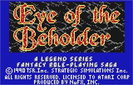 Title screen of Eye Of The Beholder on the Atari Lynx.