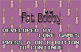 Title screen of Fat Bobby on the Atari Lynx.