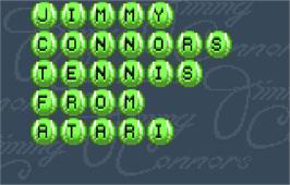 Title screen of Jimmy Connors' Tennis on the Atari Lynx.