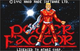 Title screen of Power Factor on the Atari Lynx.