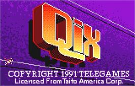 Title screen of Qix on the Atari Lynx.